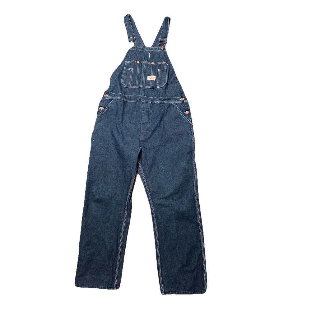 Round House Denim Overalls Menswear Workwear Carpenter Bib Overalls L
